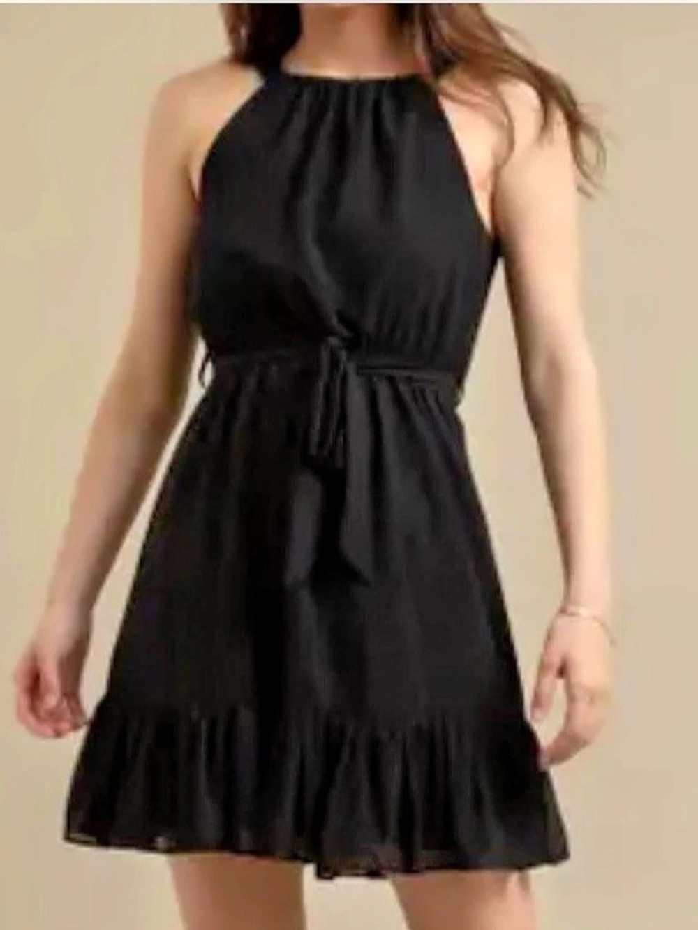 Banana Republic Black Mini Halter Dress Size Small Like New